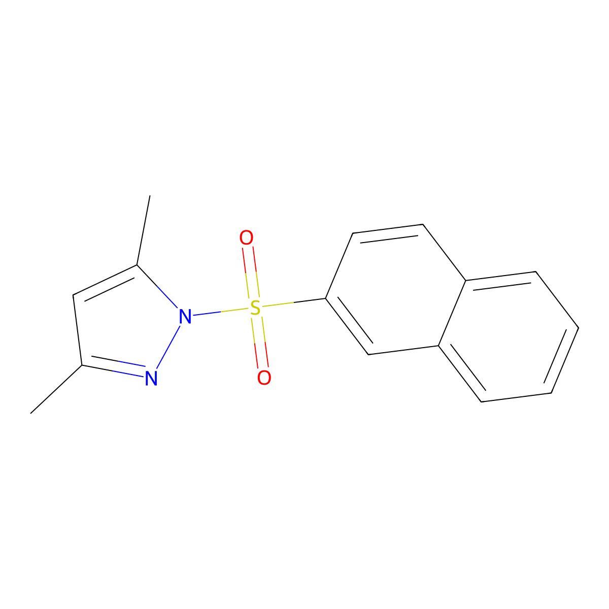 3,5-Dimethyl-1-(naphthalene-2-sulfonyl)-1H-pyrazole molecular structure, CAS 13658-71-4