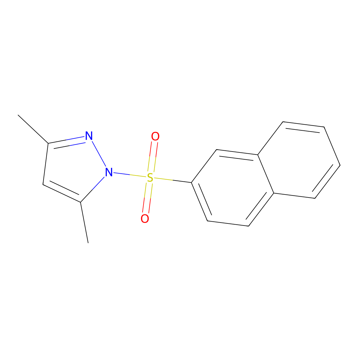 3,5-Dimethyl-1-(naphthalene-2-sulfonyl)-1H-pyrazole molecular structure, CAS 13658-71-4