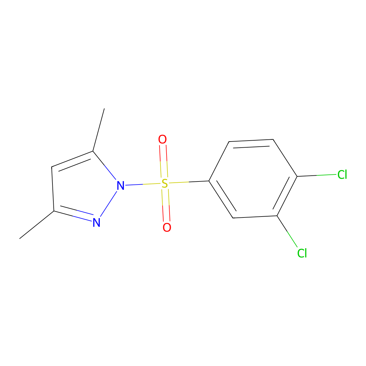 1-[(3,4-dichlorophenyl)sulfonyl]-3,5-dimethyl-1H-pyrazole molecular structure, CAS 13658-74-7