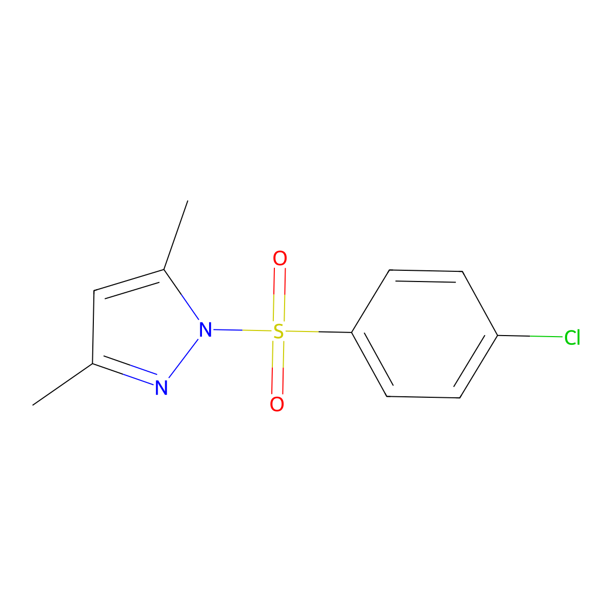 1-[(4-chlorophenyl)sulfonyl]-3,5-dimethyl-1H-pyrazole molecular structure, CAS 13658-79-2