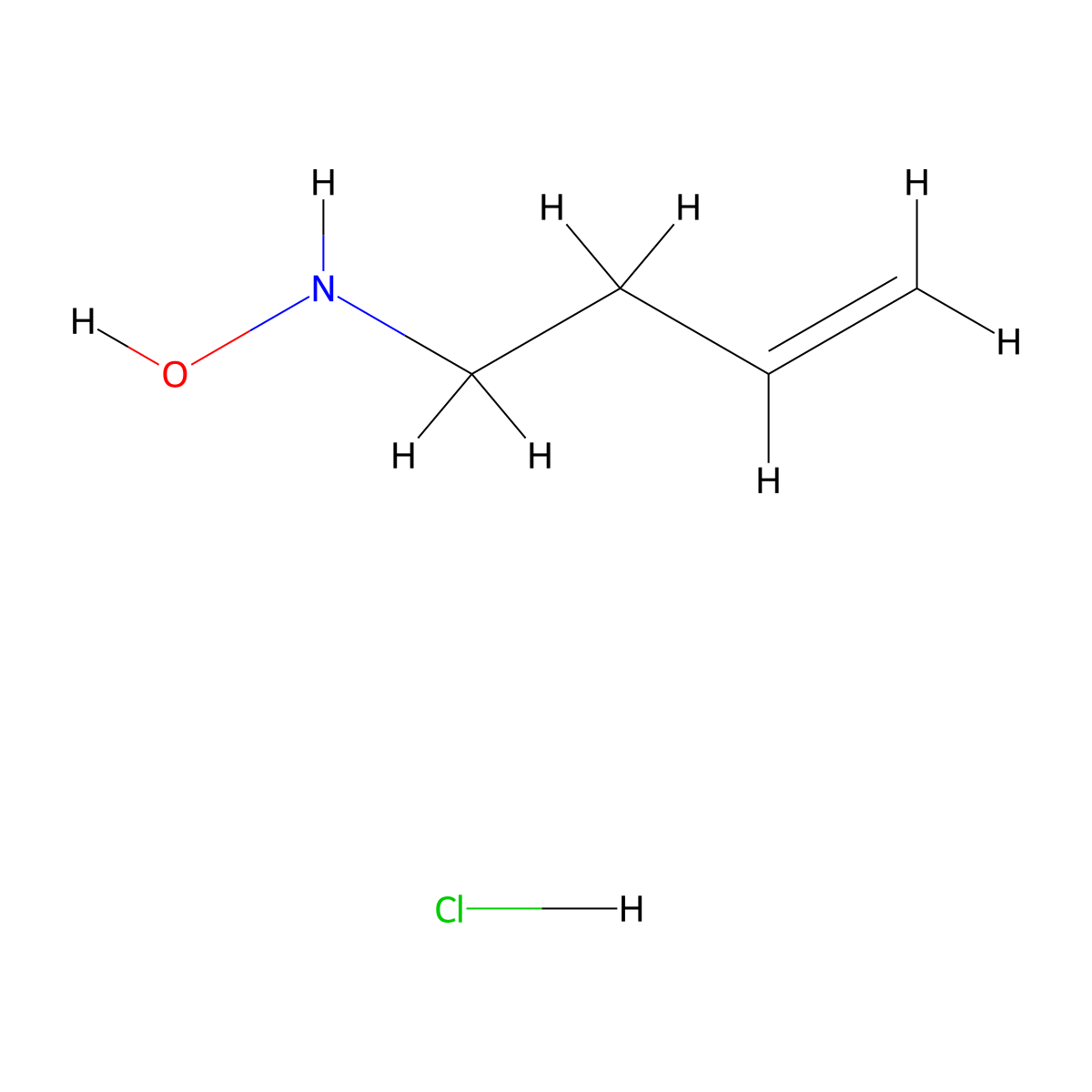 N-(but-3-en-1-yl)hydroxylamine hydrochloride molecular structure, CAS 136580-43-3