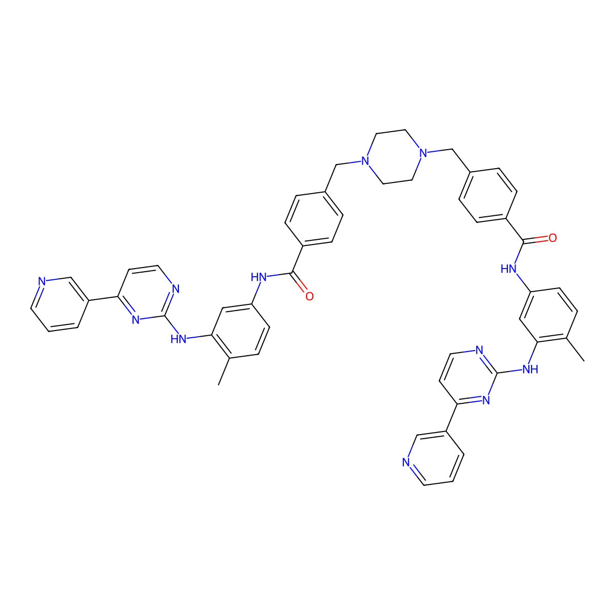 Des(methylpiperazinyl-N-methyl) Imatinib Dimer Impurity molecular structure, CAS 1365802-18-1