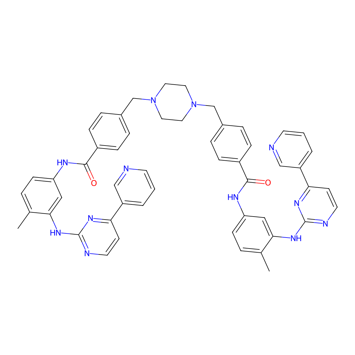 Des(methylpiperazinyl-N-methyl) Imatinib Dimer Impurity molecular structure, CAS 1365802-18-1