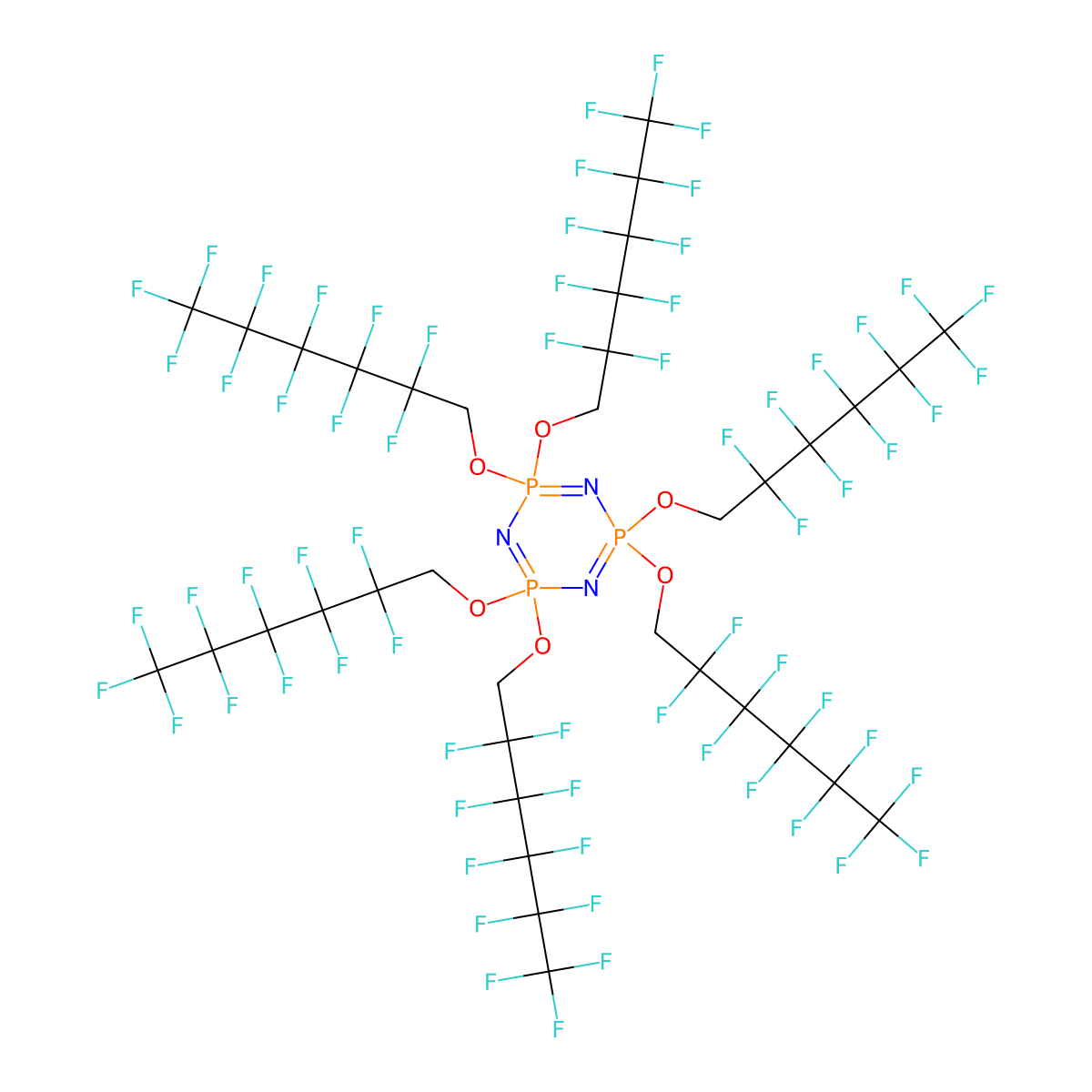 Hexakis(1H,1H-perfluorohexyloxy)phosphazene molecular structure, CAS 1365808-40-7