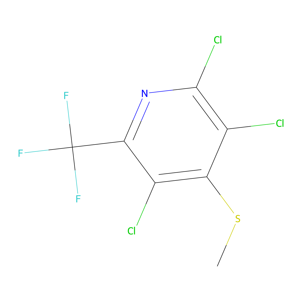 2,3,5-Trichloro-4-(methylsulfanyl)-6-(trifluoromethyl)pyridine molecular structure, CAS 136583-93-2