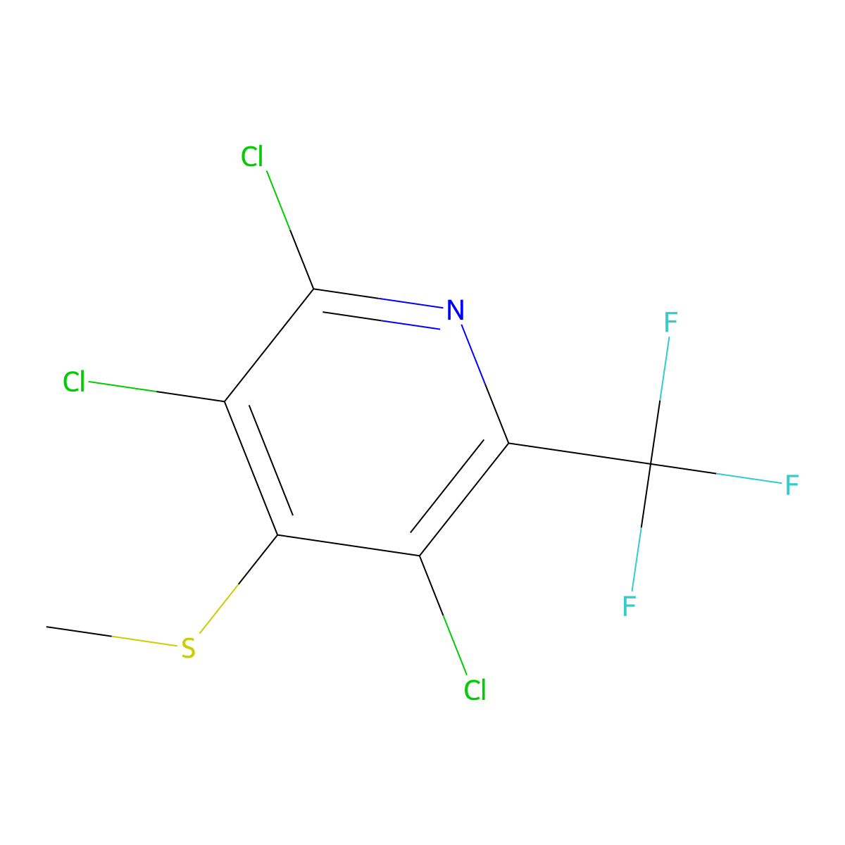 2,3,5-Trichloro-4-(methylsulfanyl)-6-(trifluoromethyl)pyridine molecular structure, CAS 136583-93-2