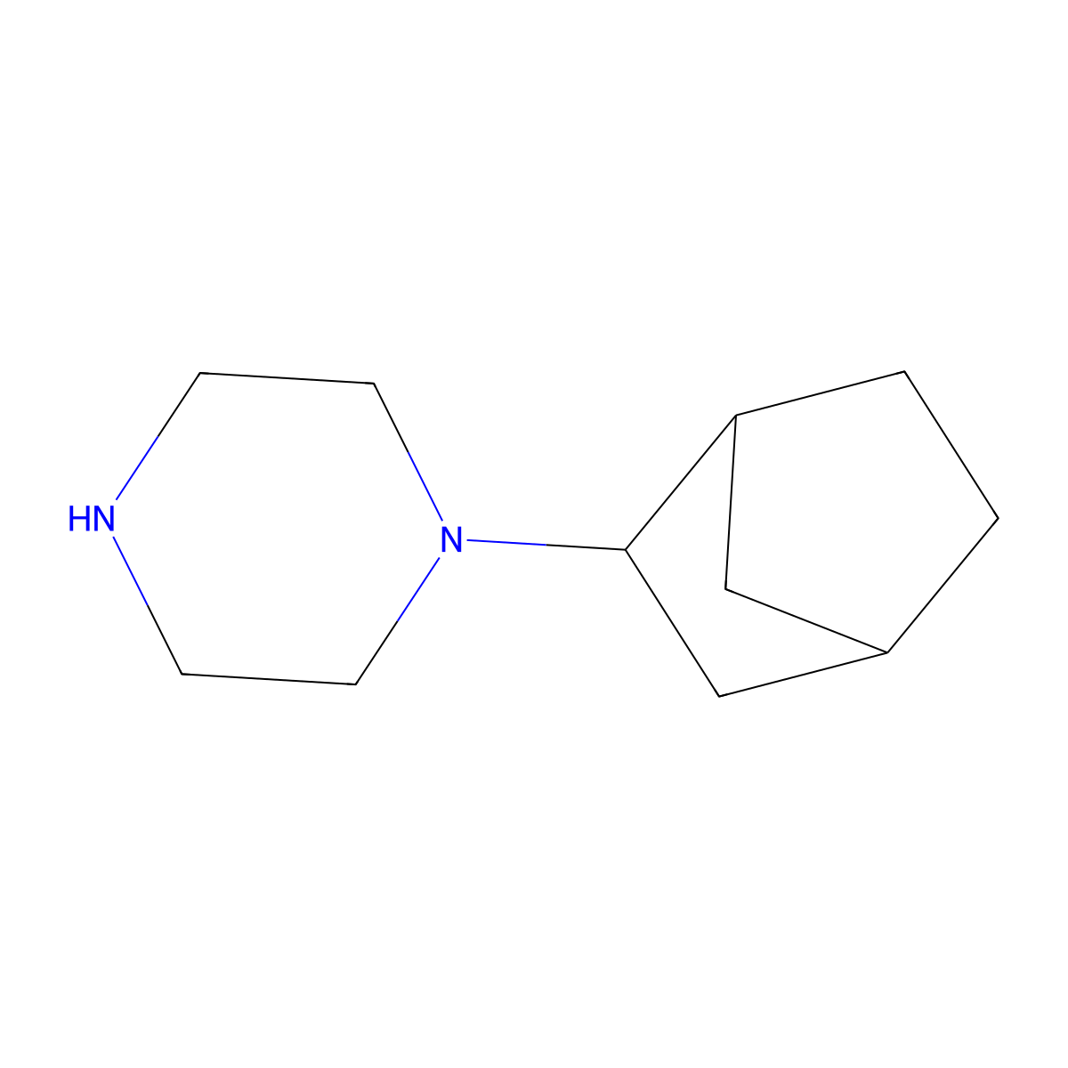 1-{Bicyclo[2.2.1]heptan-2-yl}piperazine molecular structure, CAS 1365836-29-8