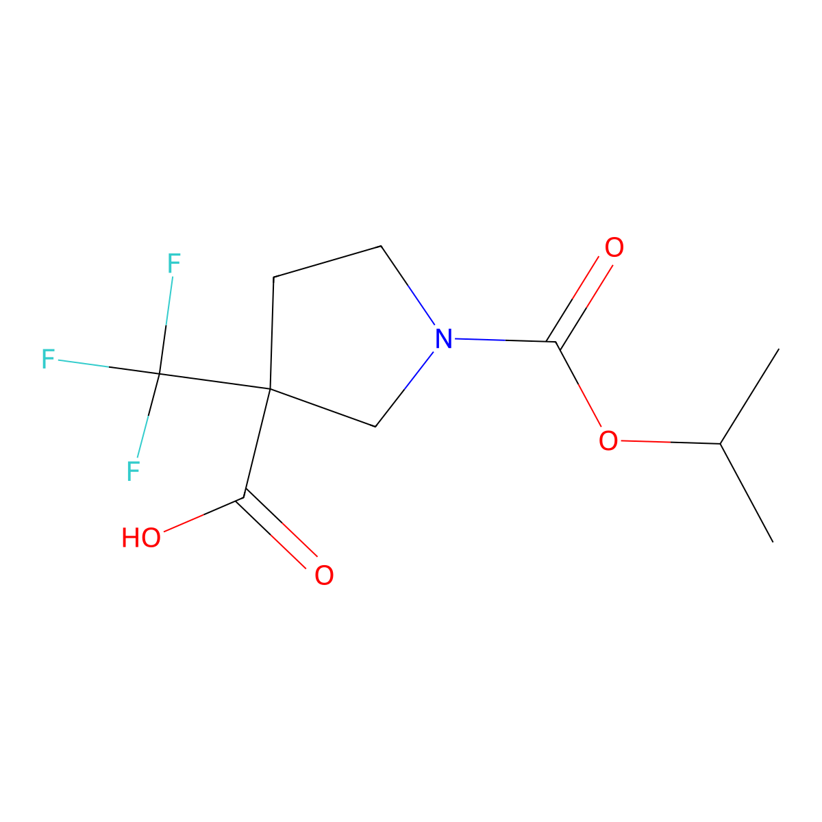 1-[(Propan-2-yloxy)carbonyl]-3-(trifluoromethyl)pyrrolidine-3-carboxylic acid molecular structure, CAS 1365836-31-2