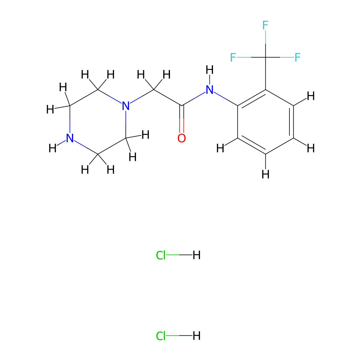 2-(piperazin-1-yl)-N-[2-(trifluoromethyl)phenyl]acetamide dihydrochloride molecular structure, CAS 1365836-40-3