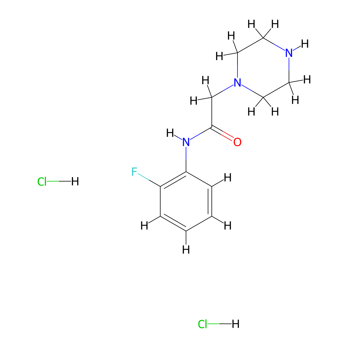 N-(2-fluorophenyl)-2-(piperazin-1-yl)acetamide dihydrochloride molecular structure, CAS 1365836-41-4
