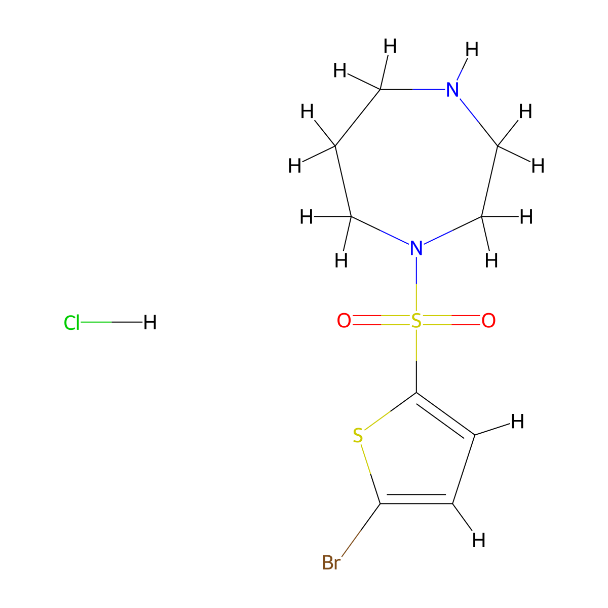 1-[(5-Bromothiophen-2-yl)sulfonyl]-1,4-diazepane hydrochloride molecular structure, CAS 1365836-42-5