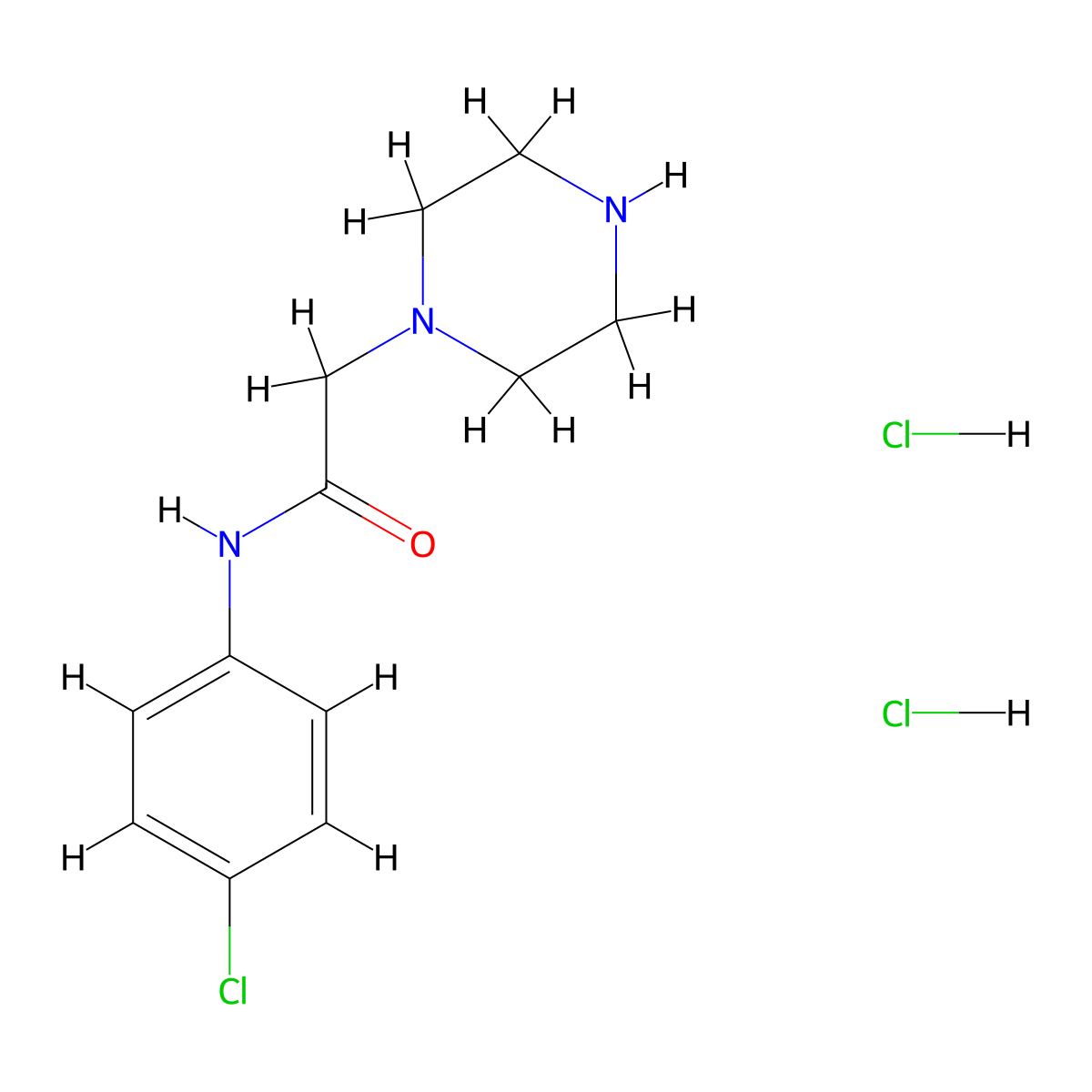 N-(4-chlorophenyl)-2-(piperazin-1-yl)acetamide dihydrochloride molecular structure, CAS 1365836-52-7