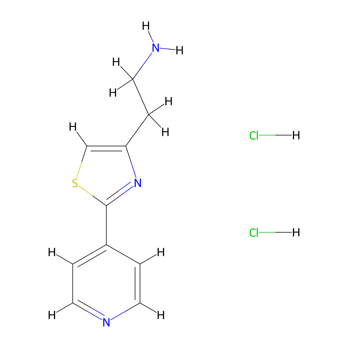 2-[2-(Pyridin-4-yl)-1,3-thiazol-4-yl]ethan-1-amine dihydrochloride molecular structure, CAS 1365836-71-0