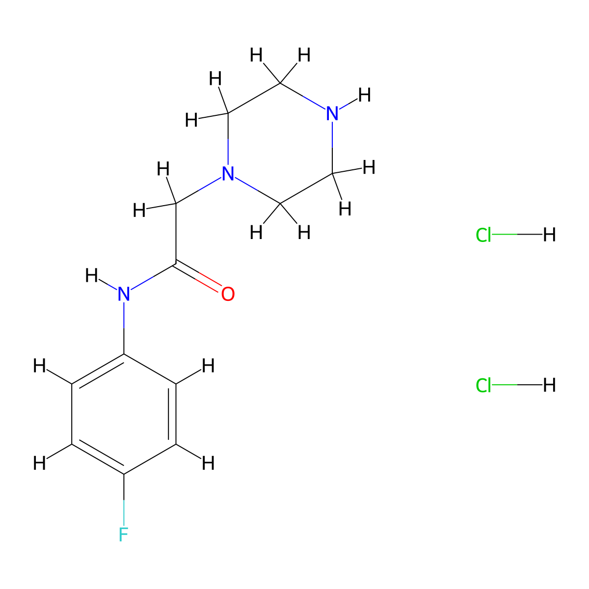 N-(4-fluorophenyl)-2-(piperazin-1-yl)acetamide dihydrochloride molecular structure, CAS 1365836-75-4