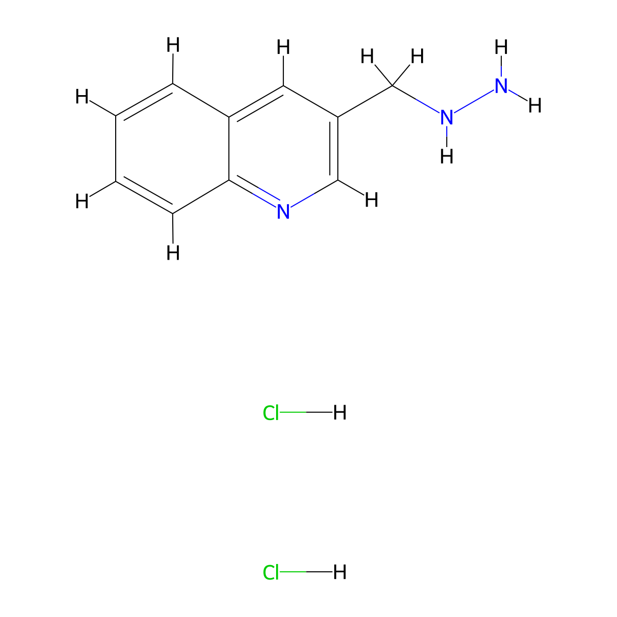 3-(Hydrazinylmethyl)quinoline dihydrochloride molecular structure, CAS 1365836-82-3