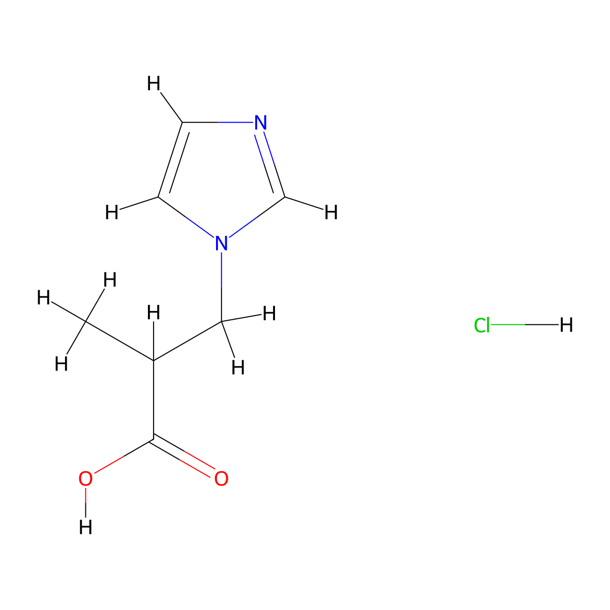 3-(1H-imidazol-1-yl)-2-methylpropanoic acid hydrochloride molecular structure, CAS 1365836-85-6