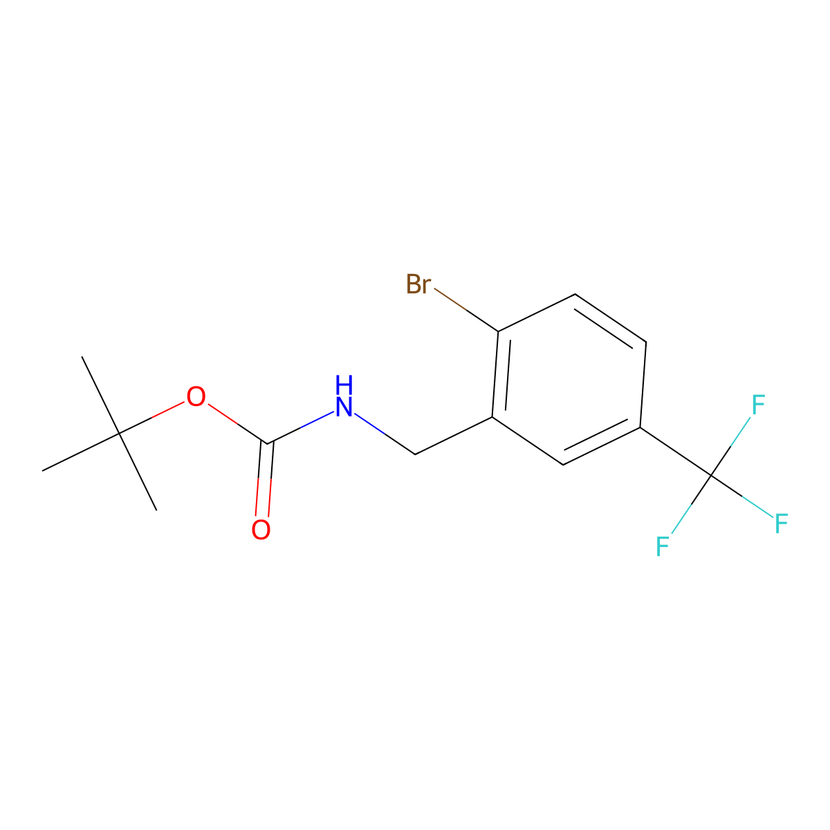 (2-Bromo-5-trifluoromethyl-benzyl)-carbamic acid tert-butyl ester molecular structure, CAS 1365840-88-5