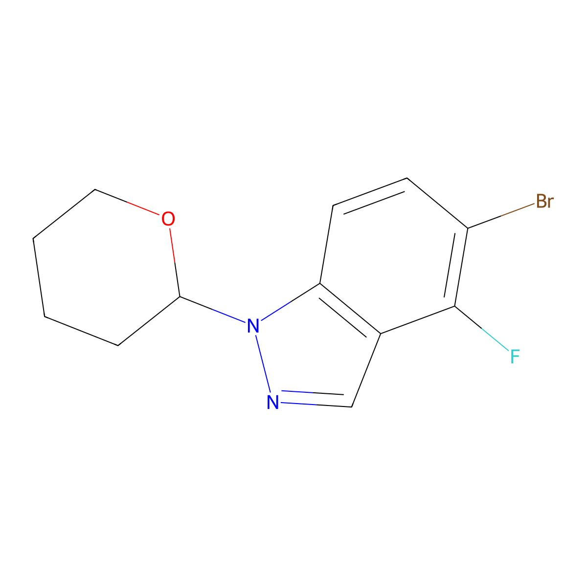 5-Bromo-4-fluoro-1-(tetrahydro-2H-pyran-2-yl)-1H-indazole molecular structure, CAS 1365889-20-8