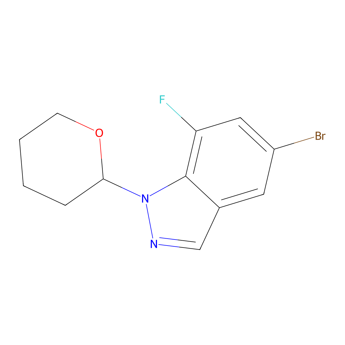 5-bromo-7-fluoro-1-(tetrahydro-2H-pyran-2-yl)-1H-indazole molecular structure, CAS 1365889-34-4