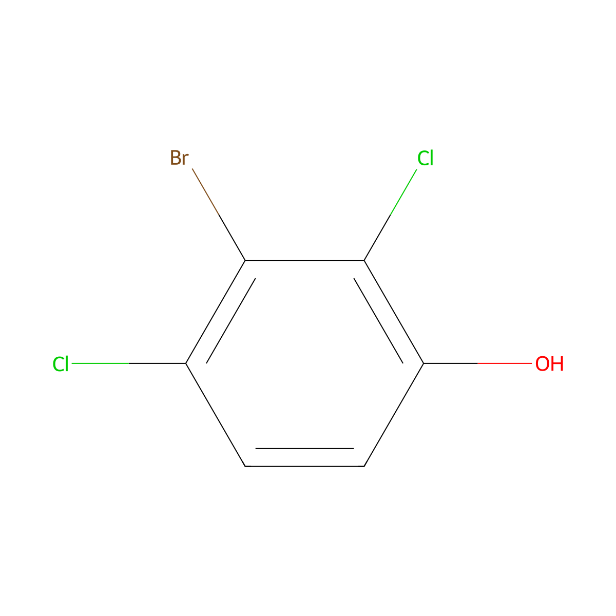 3-Bromo-2,4-dichlorophenol molecular structure, CAS 13659-21-7