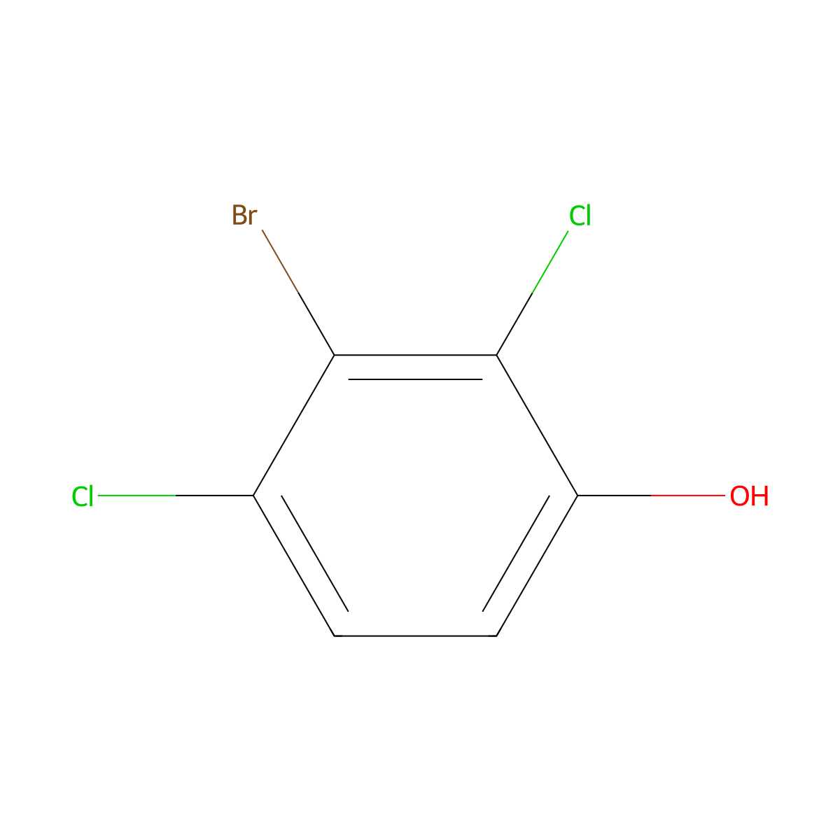 3-Bromo-2,4-dichlorophenol molecular structure, CAS 13659-21-7