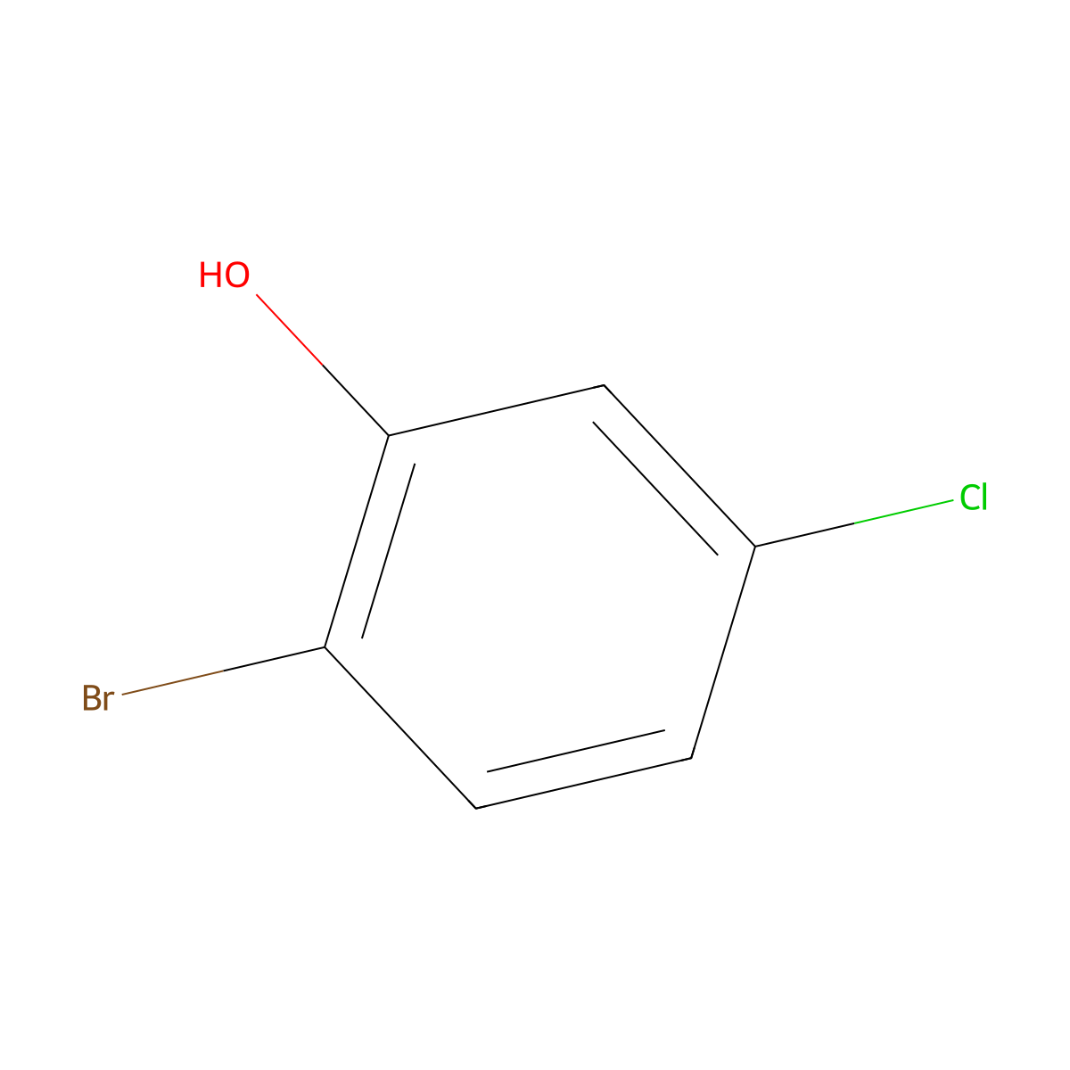 2-Bromo-5-chlorophenol molecular structure, CAS 13659-23-9