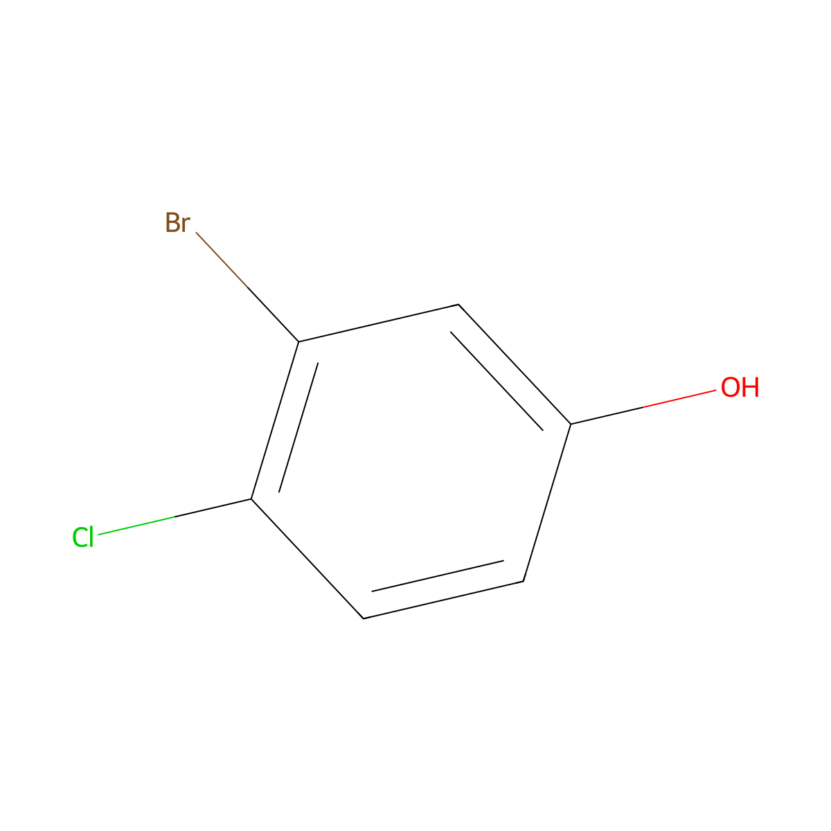 3-Bromo-4-chlorophenol molecular structure, CAS 13659-24-0