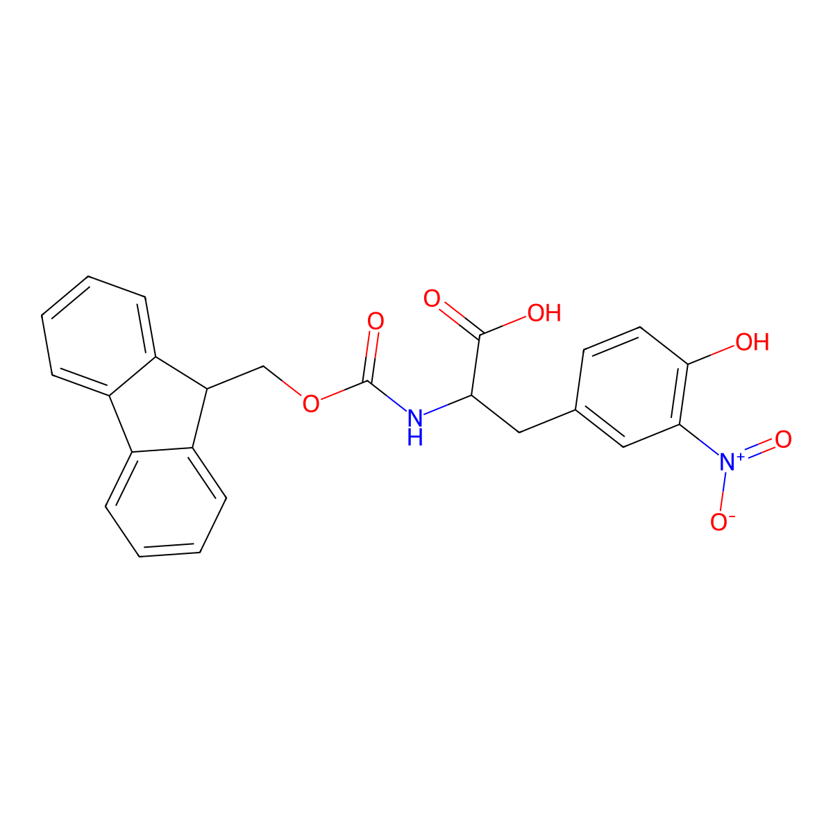 Fmoc-3-nitro-L-tyrosine molecular structure, CAS 136590-09-5
