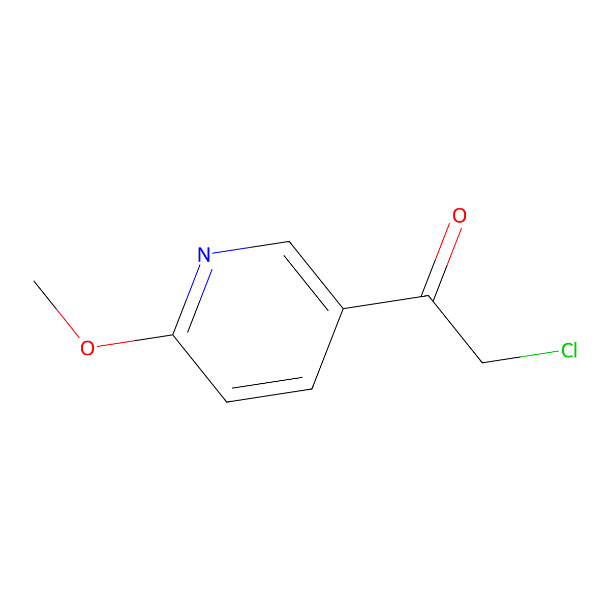 2-Chloro-1-(6-methoxypyridin-3-yl)ethan-1-one molecular structure, CAS 136591-96-3