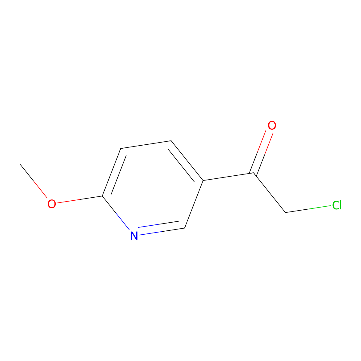 2-Chloro-1-(6-methoxypyridin-3-yl)ethan-1-one molecular structure, CAS 136591-96-3
