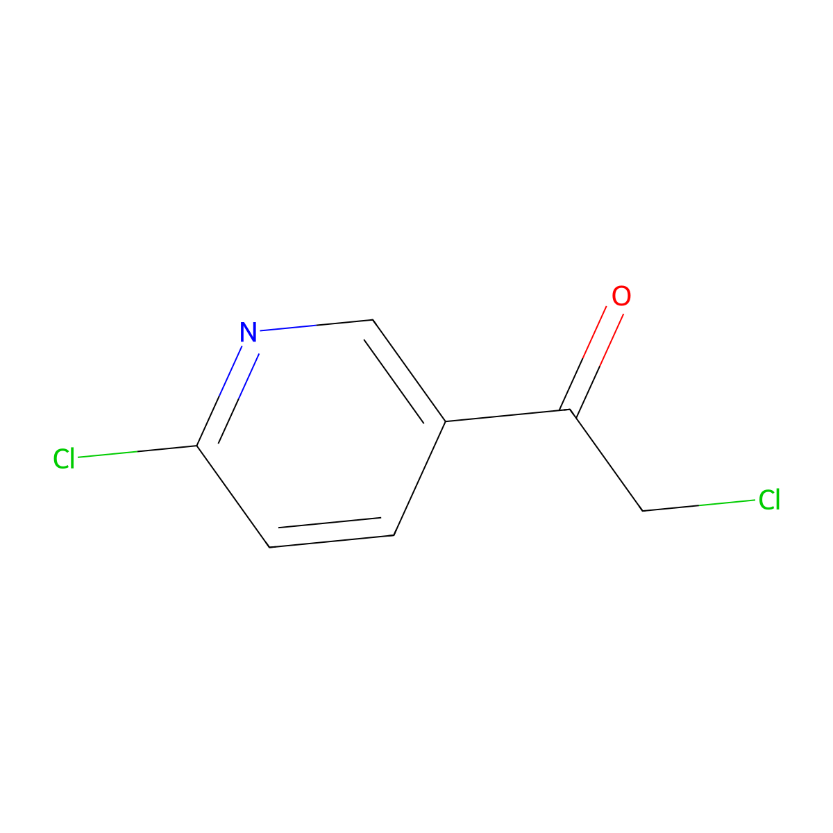 2-Chloro-1-(6-chloropyridin-3-yl)ethanone molecular structure, CAS 136592-00-2
