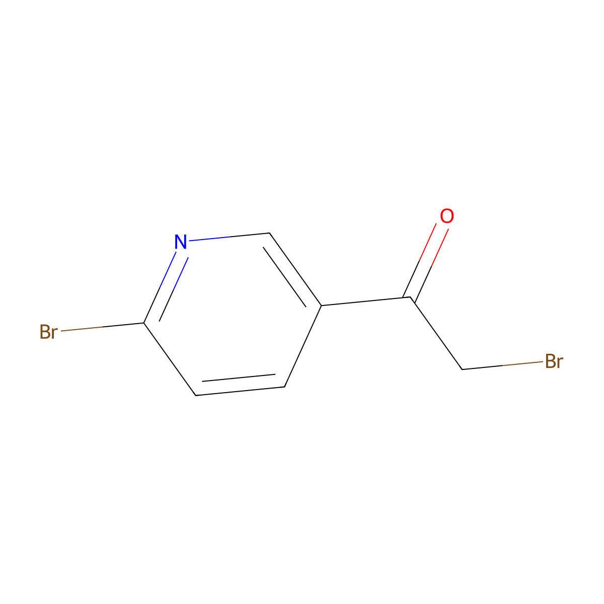2-Bromo-1-(6-bromopyridin-3-yl)ethanone molecular structure, CAS 136592-20-6