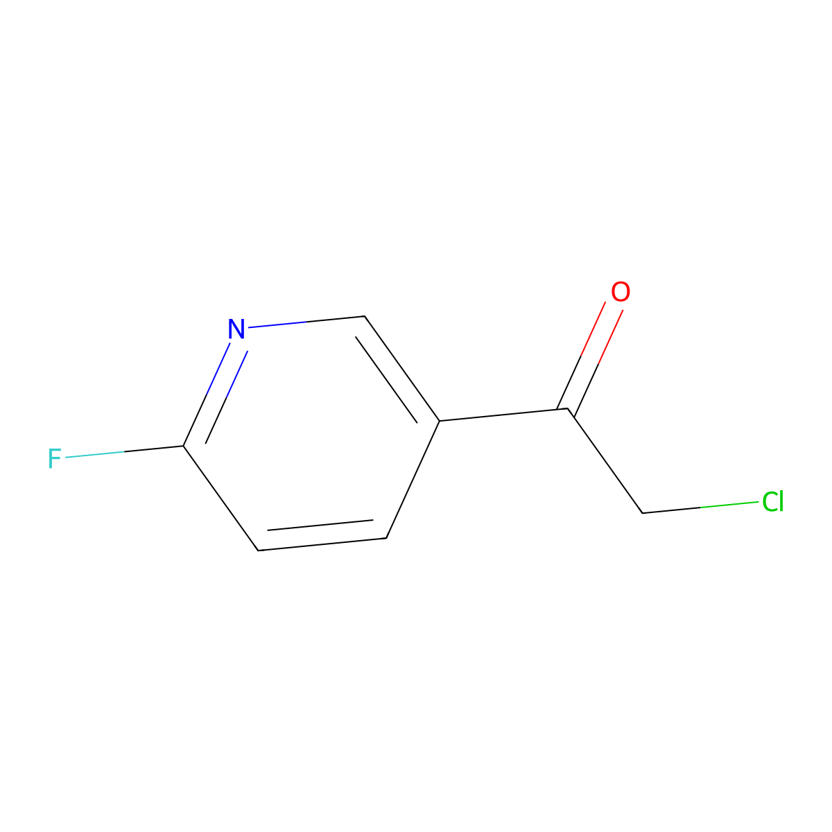 2-Chloro-1-(6-fluoropyridin-3-yl)ethan-1-one molecular structure, CAS 136592-25-1