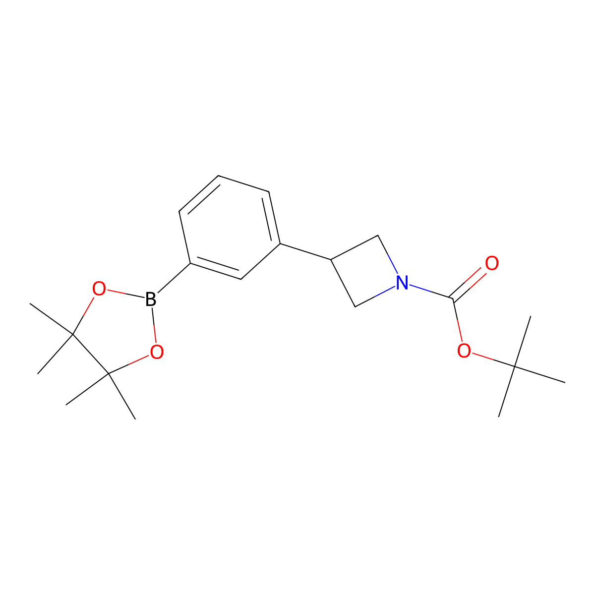 tert-Butyl 3-(3-(4,4,5,5-tetramethyl-1,3,2-dioxaborolan-2-yl)phenyl)azetidine-1-carboxylate molecular structure, CAS 1365922-90-2