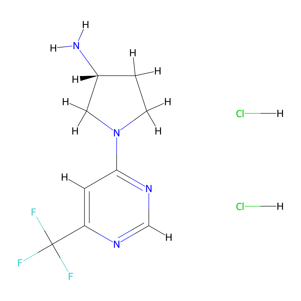 (3R)-1-[6-(Trifluoromethyl)pyrimidin-4-yl]pyrrolidin-3-amine dihydrochloride molecular structure, CAS 1365936-57-7