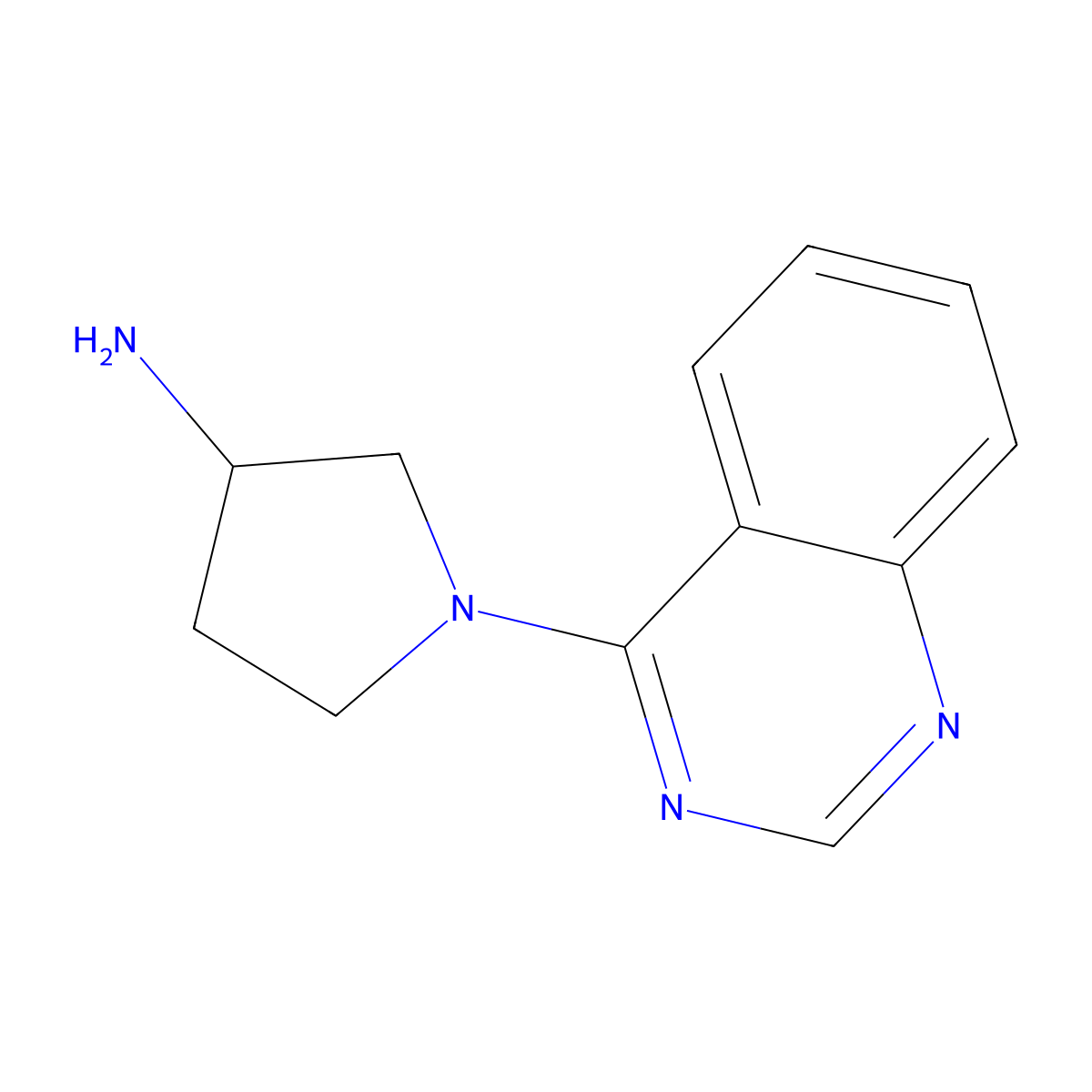 (3R)-1-(Quinazolin-4-yl)pyrrolidin-3-amine molecular structure, CAS 1365936-76-0