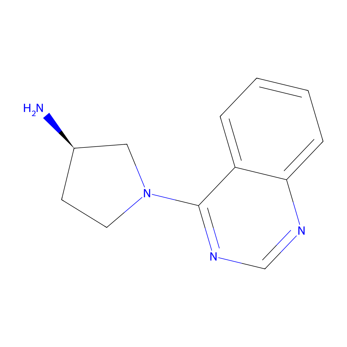 (3R)-1-(Quinazolin-4-yl)pyrrolidin-3-amine molecular structure, CAS 1365936-76-0