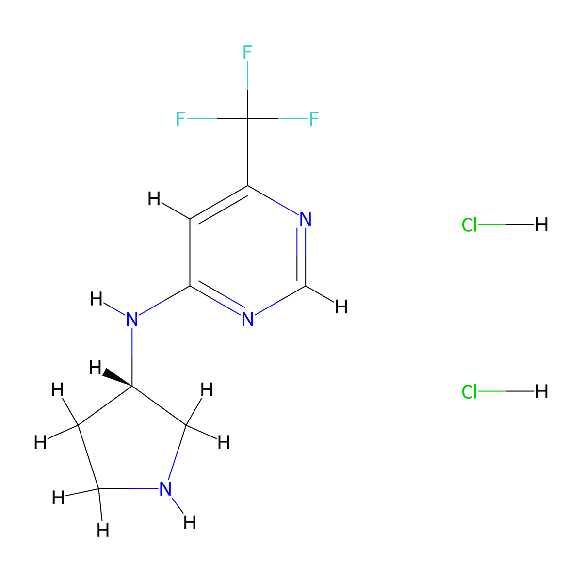 N-[(3S)-Pyrrolidin-3-yl]-6-(trifluoromethyl)-pyrimidin-4-amine dihydrochloride molecular structure, CAS 1365936-89-5