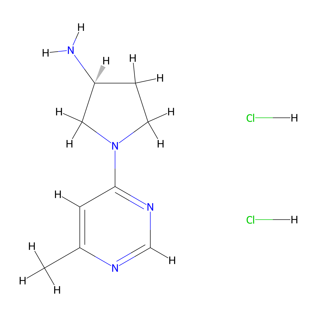 (3S)-1-(6-Methylpyrimidin-4-yl)pyrrolidin-3-amine dihydrochloride molecular structure, CAS 1365937-06-9