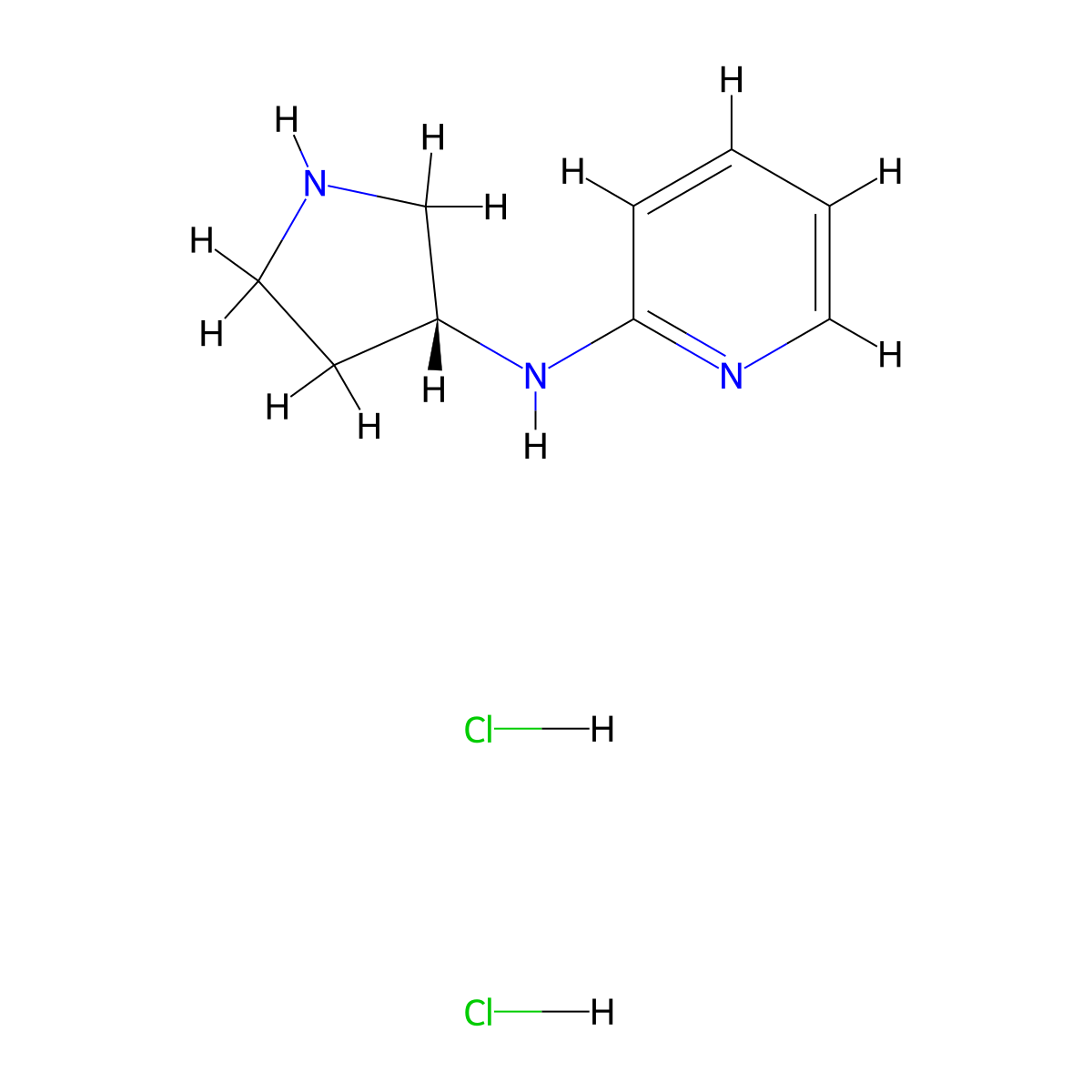 N-[(3R)-Pyrrolidin-3-yl]pyridin-2-amine dihydrochloride molecular structure, CAS 1365937-22-9