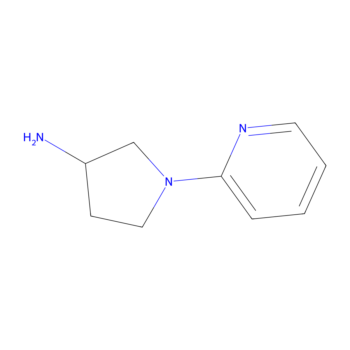 (3R)-1-(Pyridin-2-yl)pyrrolidin-3-amine molecular structure, CAS 1365937-29-6
