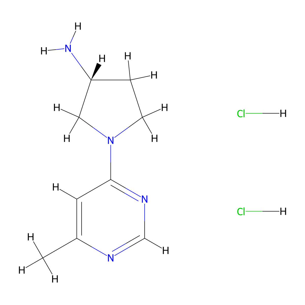 (3R)-1-(6-Methylpyrimidin-4-yl)pyrrolidin-3-amine dihydrochloride molecular structure, CAS 1365937-49-0