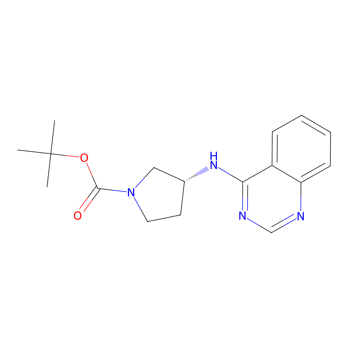 (R)-tert-Butyl 3-(quinazolin-4-ylamino)pyrrolidine-1-carboxylate molecular structure, CAS 1365937-63-8
