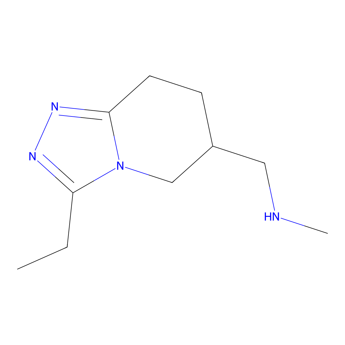 1-(3-Ethyl-5,6,7,8-tetrahydro-[1,2,4]triazolo[4,3-a]pyridin-6-yl)-N-methylmethanamine molecular structure, CAS 1365938-48-2