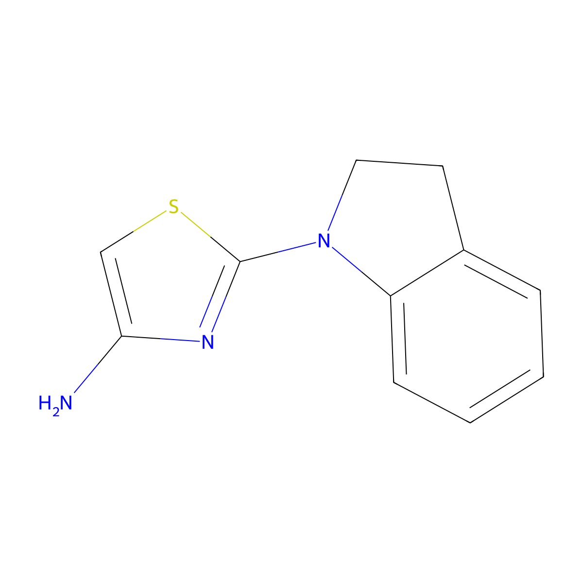 2-(Indolin-1-yl)thiazol-4-amine molecular structure, CAS 1365939-08-7