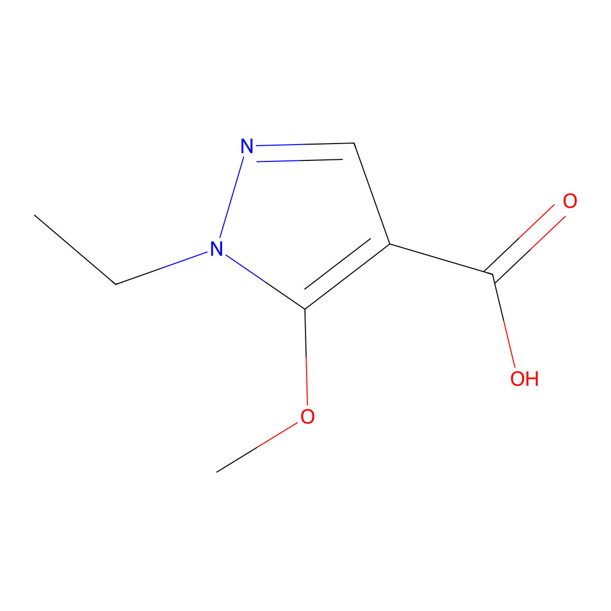 1-Ethyl-5-methoxy-1H-pyrazole-4-carboxylic acid molecular structure, CAS 1365939-13-4