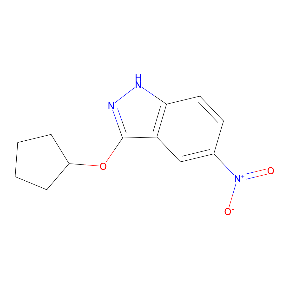 3-(Cyclopentyloxy)-5-nitro-1H-indazole molecular structure, CAS 1365939-20-3