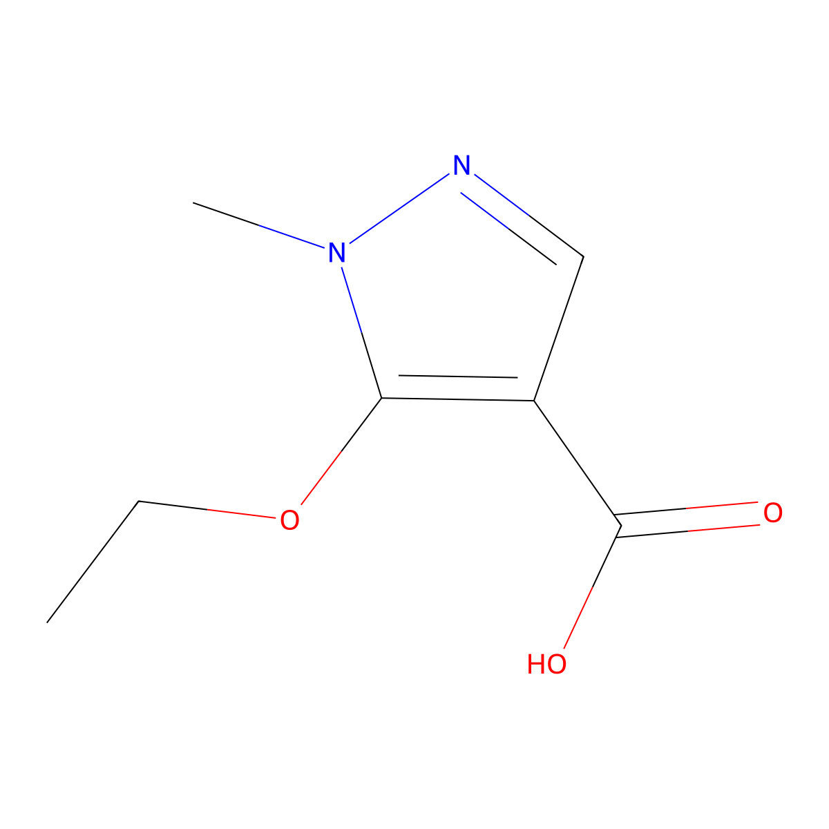 5-Ethoxy-1-methyl-1H-pyrazole-4-carboxylic acid molecular structure, CAS 1365939-36-1