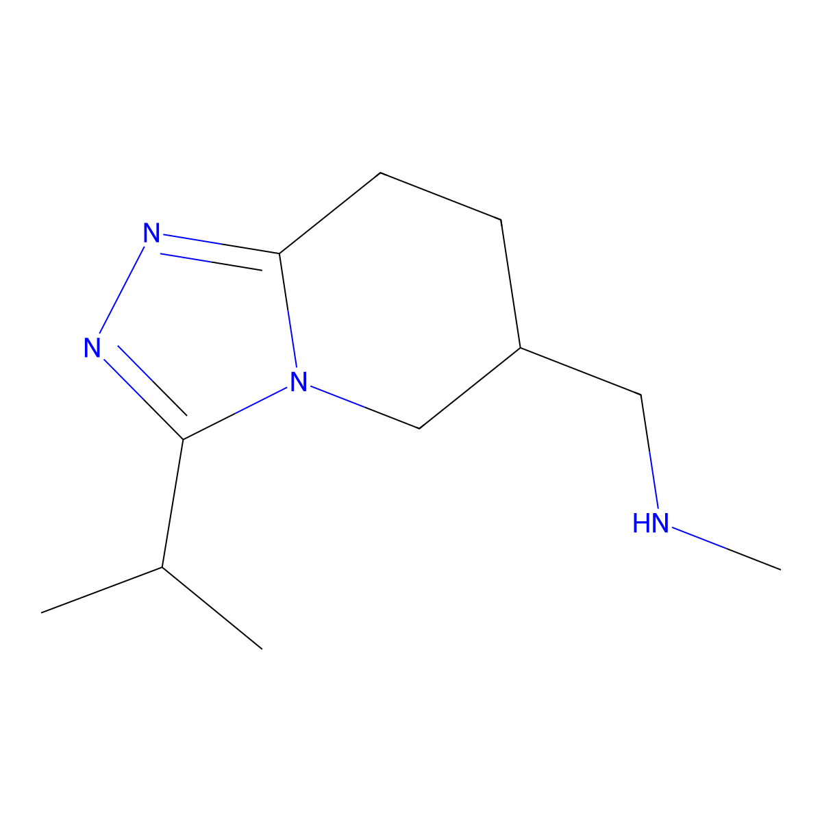 1-(3-Isopropyl-5,6,7,8-tetrahydro-[1,2,4]triazolo[4,3-a]pyridin-6-yl)-N-methylmethanamine molecular structure, CAS 1365939-38-3