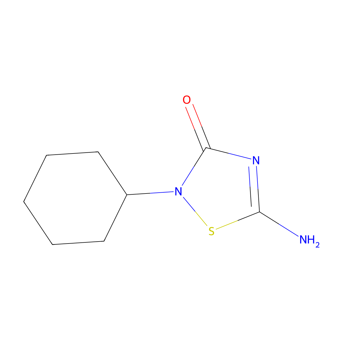 5-Amino-2-cyclohexyl-1,2,4-thiadiazol-3(2H)-one molecular structure, CAS 1365939-81-6
